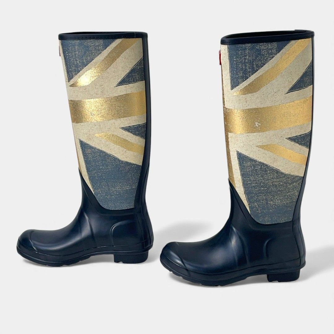 ハンター ブラック ユニオンジャック レインブーツ 長靴 - メルカリ