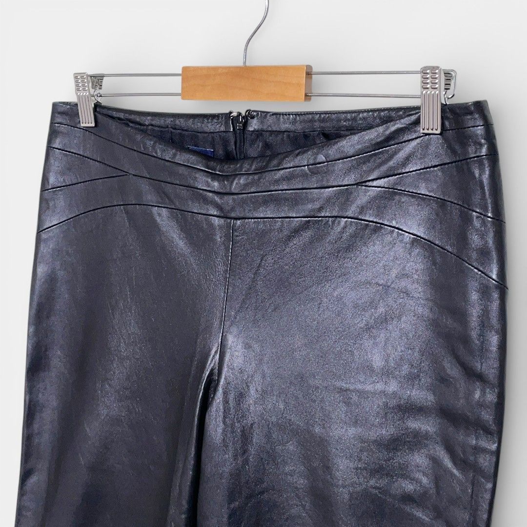 OLD GAP オールドギャップ ブラック レザーパンツ ブーツカット - メルカリ