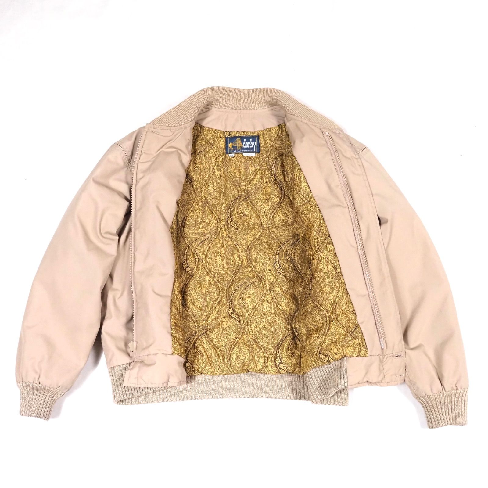 80s Derby of San Francisco Paisley Lined Cup Shoulder Jacket 40 