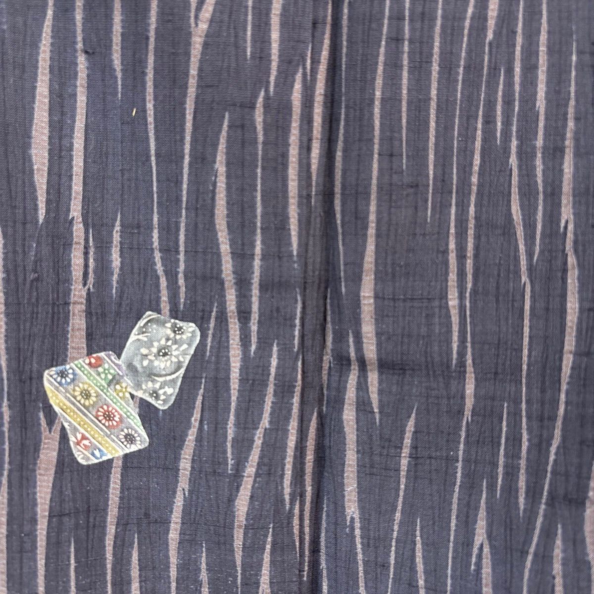 秋色小紋　正絹　新品未着用　しつけ付き　身丈164、裄66.5 美品 美品】 小紋 身丈164.5cm 裄丈64cm M 袷 吉澤与市 証紙 色紙 幾何学