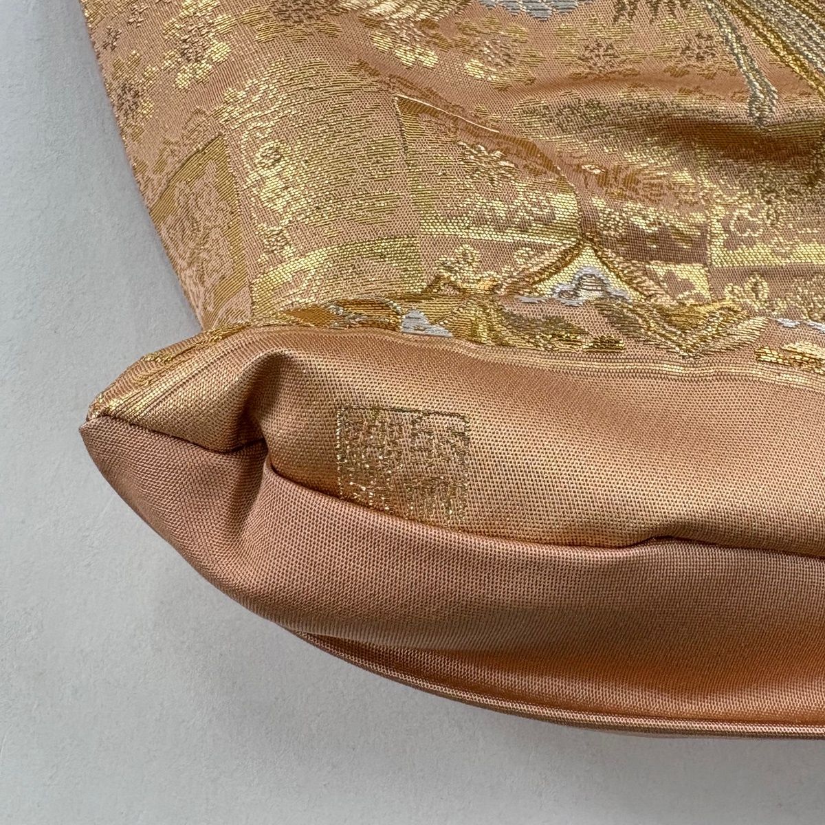 美品】 袋帯 名品 じゅらく 落款 じゅらく帝王紫 華文 鳳凰 金糸 箔 薄