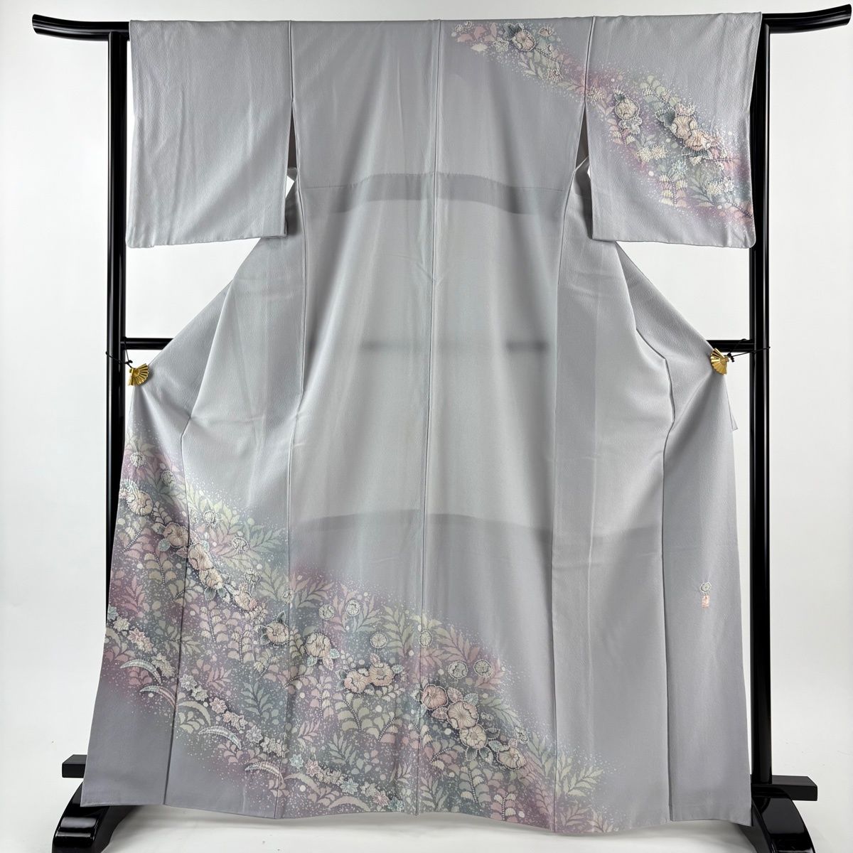 【極美品】訪問着 辻が花 作家物 落款有り 絞り 正絹 袷 身丈159裄64.5 訪問着 身丈166cm 裄丈64.5cm M 袷 落款 辻が花柄 椿 絞り 染め分け