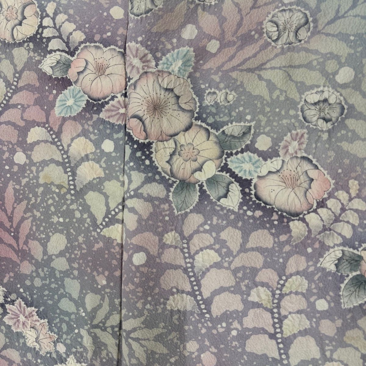 訪問着 身丈166cm 裄丈64.5cm M 袷 落款 辻が花柄 椿 絞り 染め分け