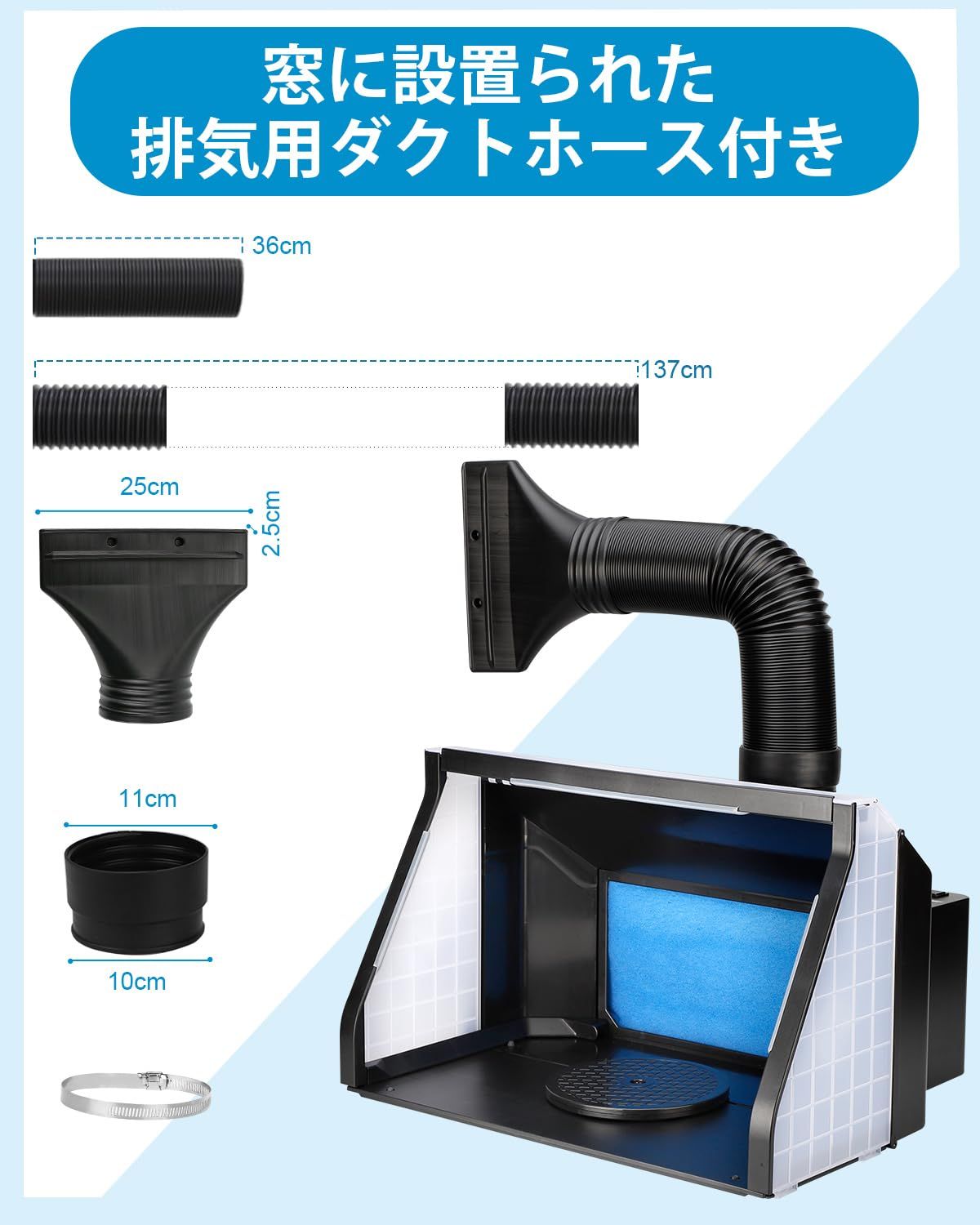 新品 Anesty 塗装ブース 2基フアン LED照明 スプレーブース 明るさ