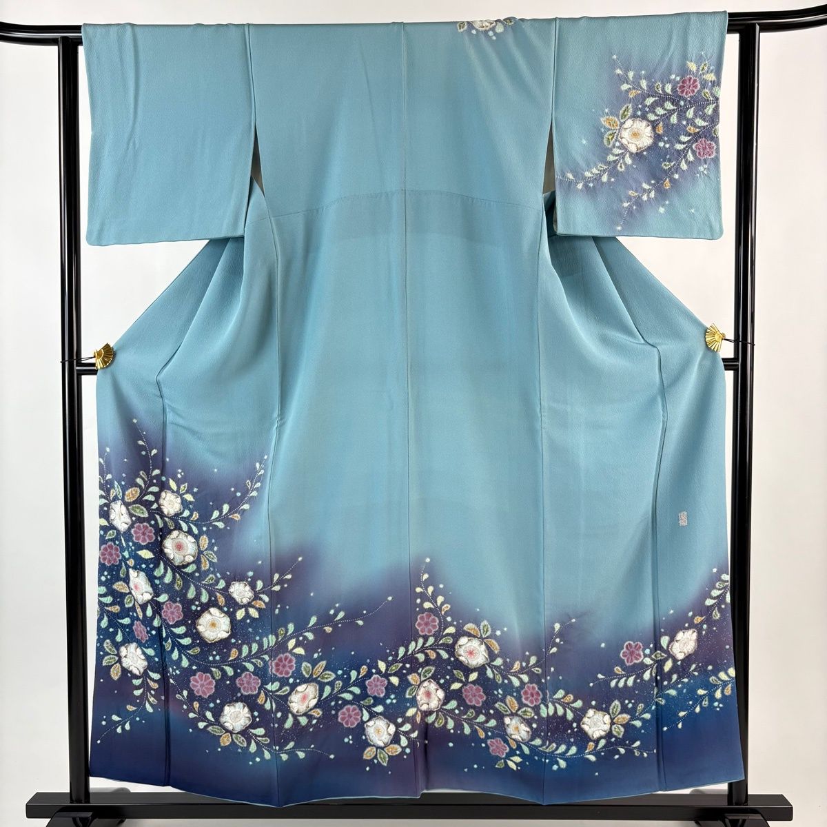 訪問着 身丈157.5cm 裄丈61.5cm S 袷 翠山工房 落款あり 辻が花 霞