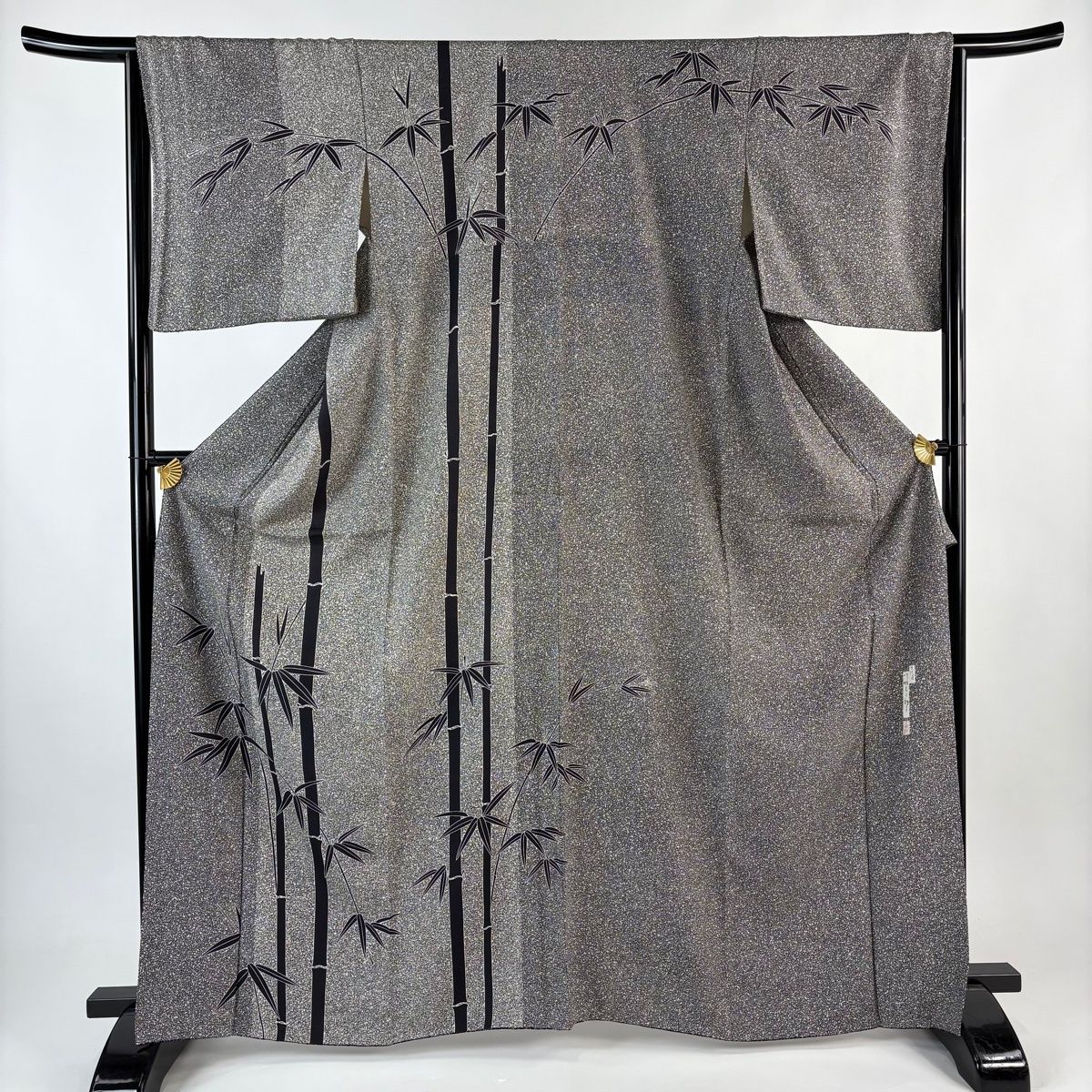 川村久太郎 訪問着 袷 グレー 稲穂に鳥 大蔵ざらえセール】【川村久太郎】特選蒔糊友禅訪問着≪御仕立て上がり