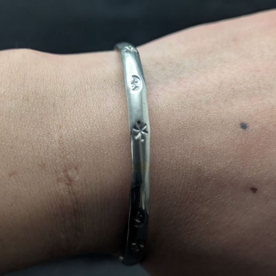 50g シルバー925 ヴィンテージ RJ刻印 ワイド バングル プレーン 50g