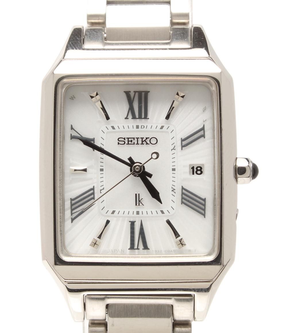 セイコー　ルキア スクエア レディース腕時計 1B32-0AM0 白文字 稼働美品 セイコールキア スクエア レディース腕時計 1B32-0AM0 白文字
