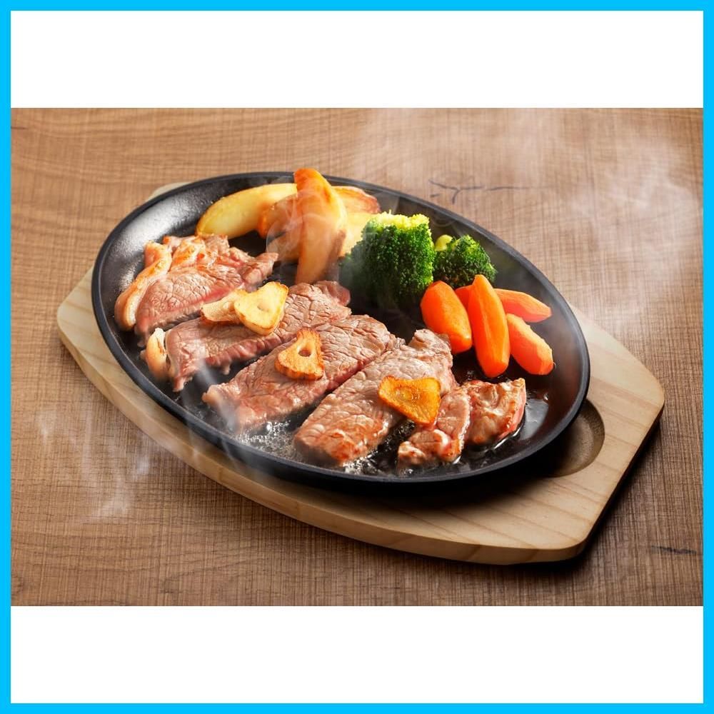 新着商品】鉄鋳物 大判 ステーキ皿 イシガキ 2枚組 敷板 ハンドル付き