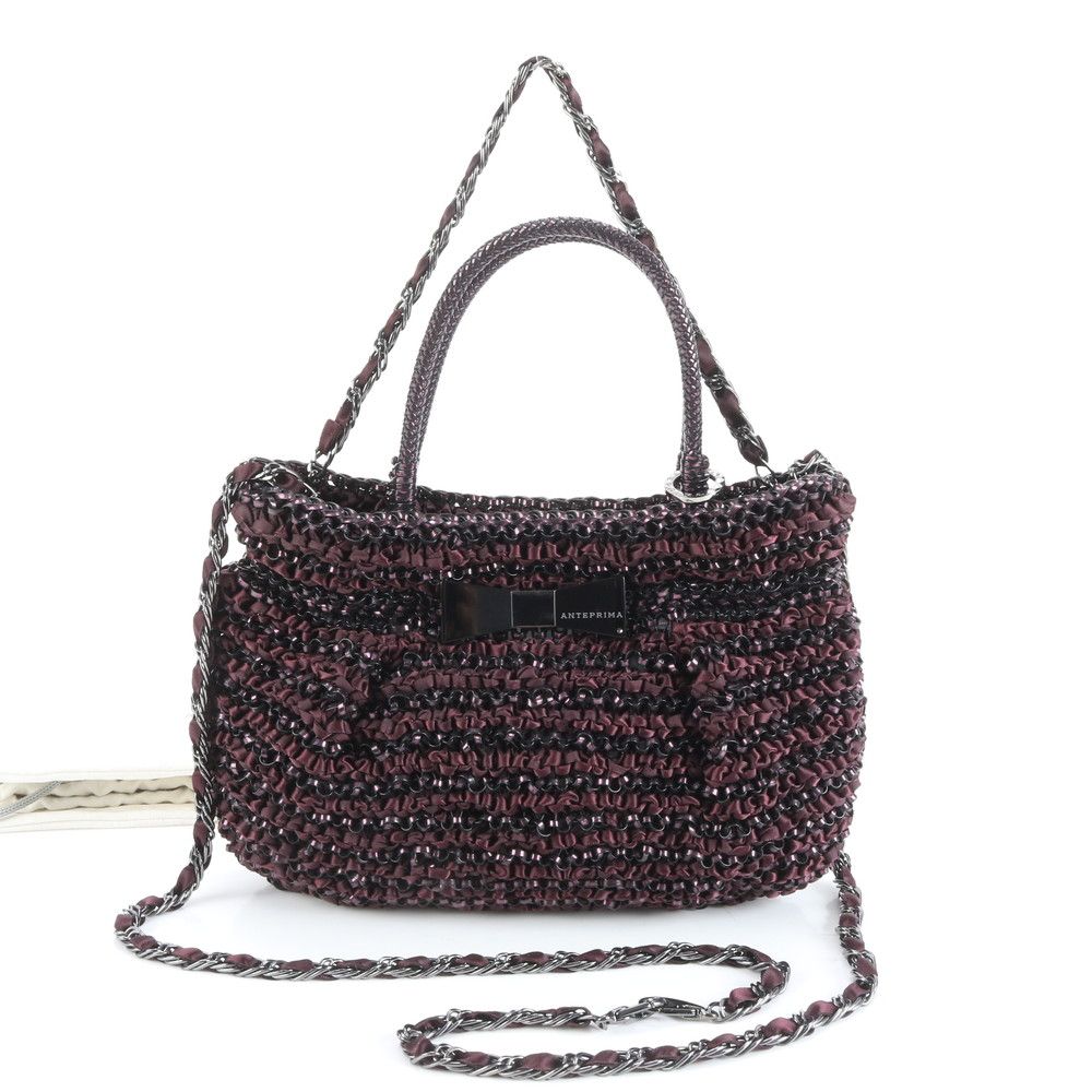 極美品 アンテプリマ リボン ワイヤーバッグ 2WAY トート バッグ 斜め