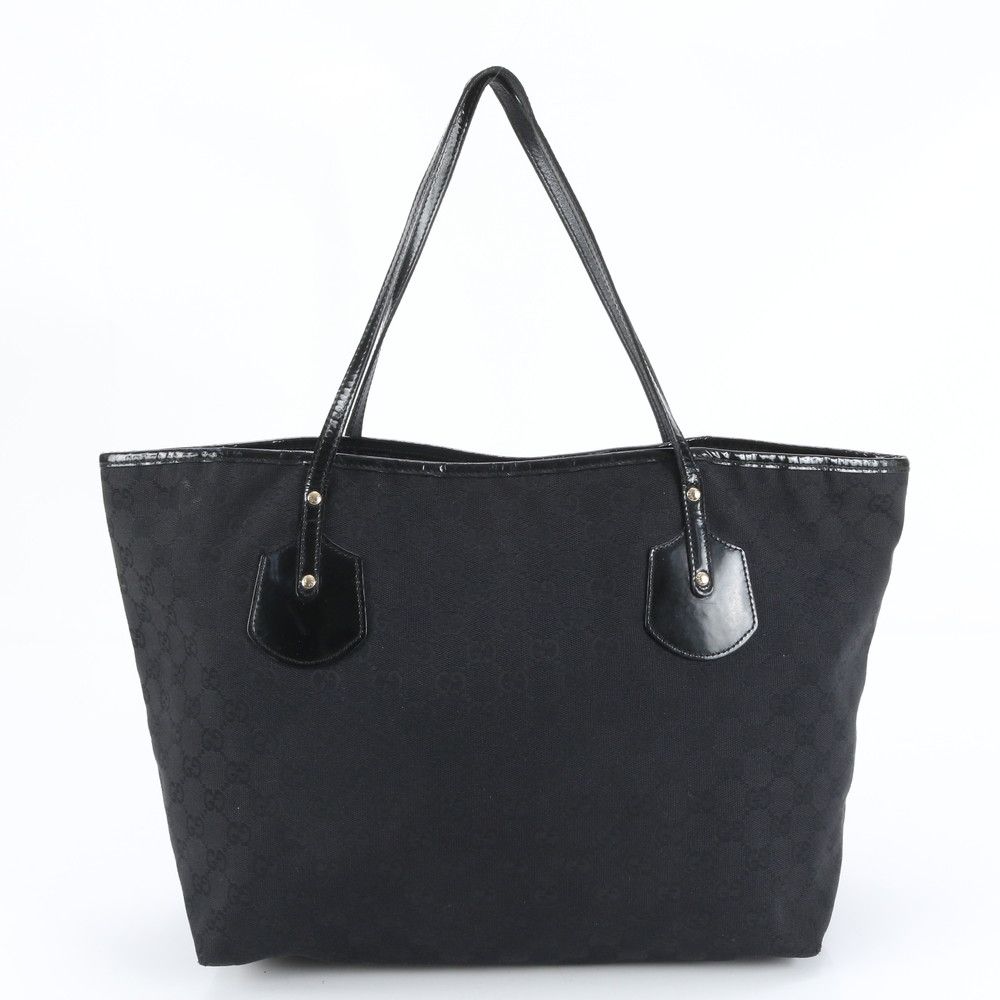 極美品 グッチ GGキャンバス ジョリー 211975 レザー トート バッグ
