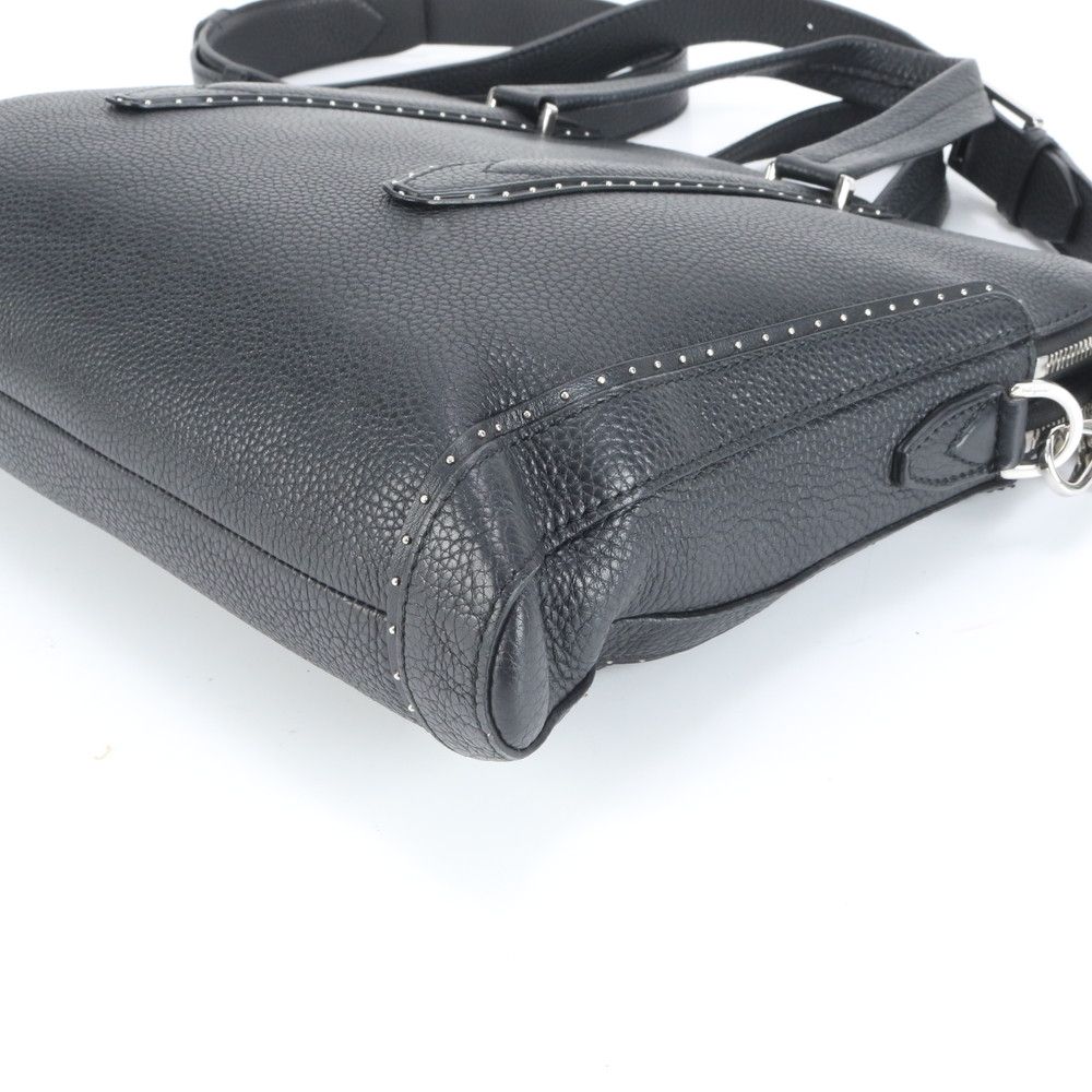 極美品 サルヴァトーレフェラガモ スタッズ レザー 2WAY ビジネス