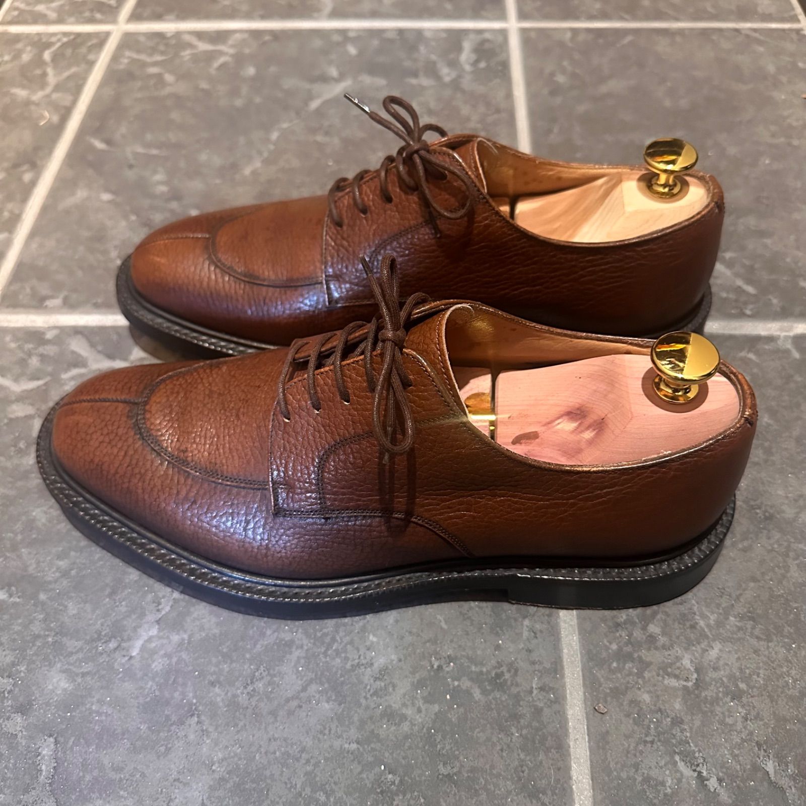 Church's ENMORE UK7F 4都市 旧チャーチ 4都市 Church's DARTMOOR 70F ブラウン シボ 外羽根 U