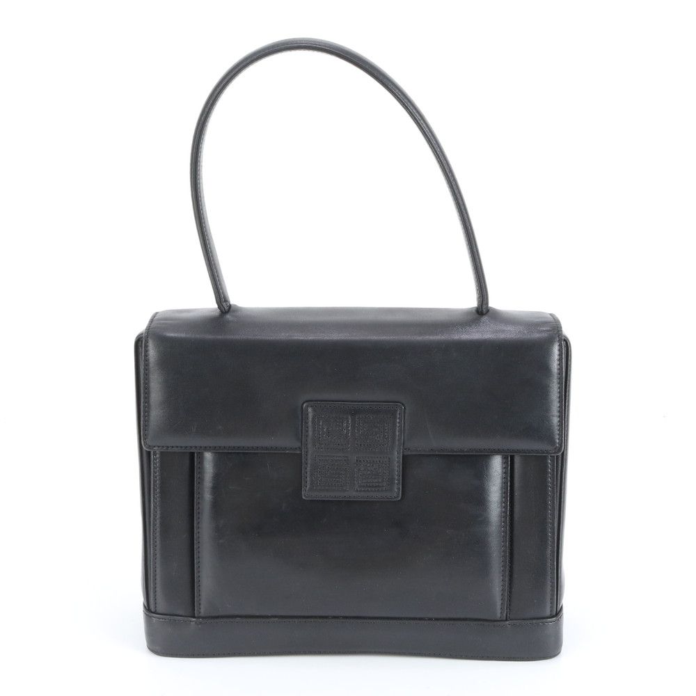 ジバンシー ロゴ レザー ハンドバッグ トップハンドル トート ブラック