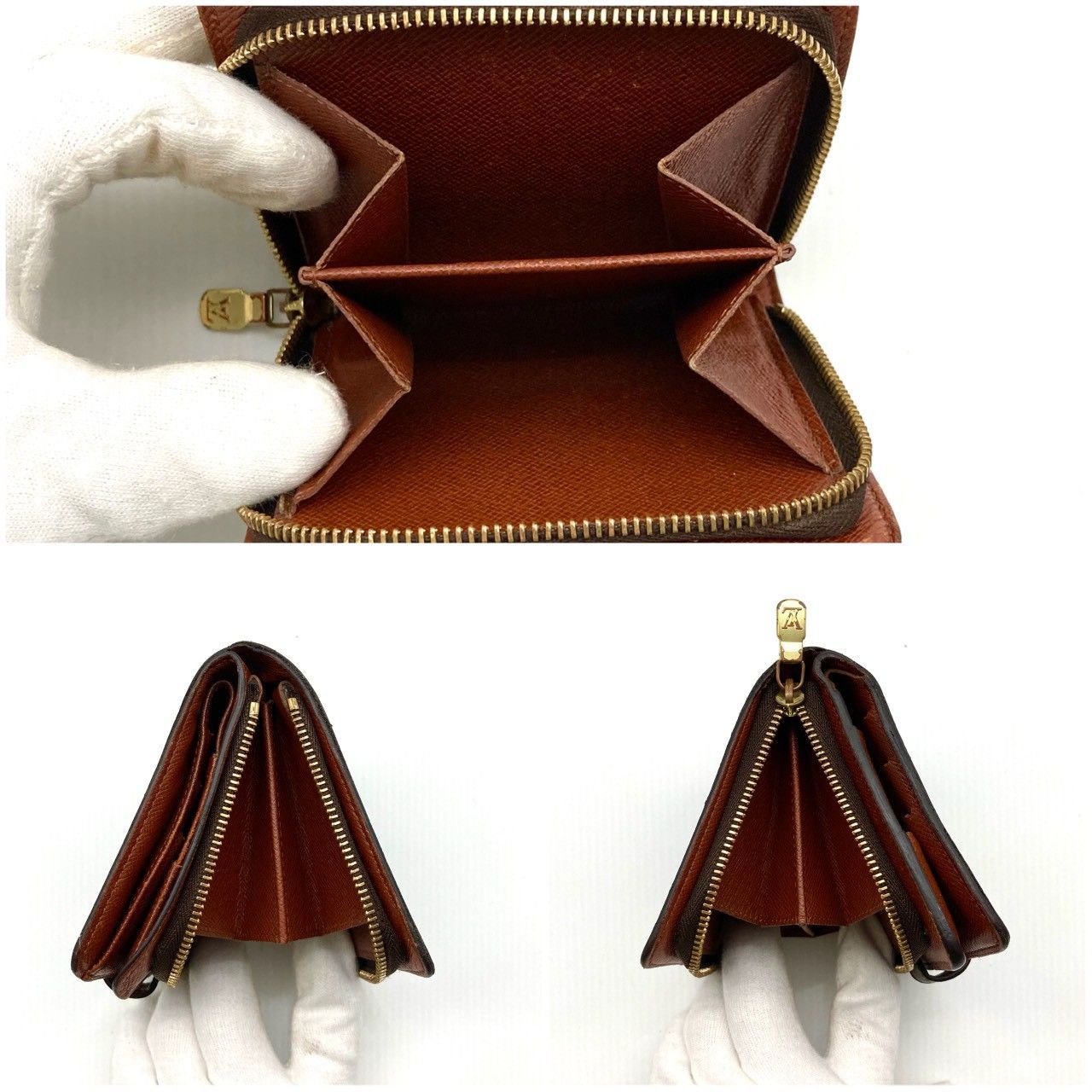 ルイヴィトン 二つ折り財布 コンパクトジップ モノグラム ブラウン 71222 ルイヴィトン 二つ折り財布 コンパクトジップ モノグラム ブラウン