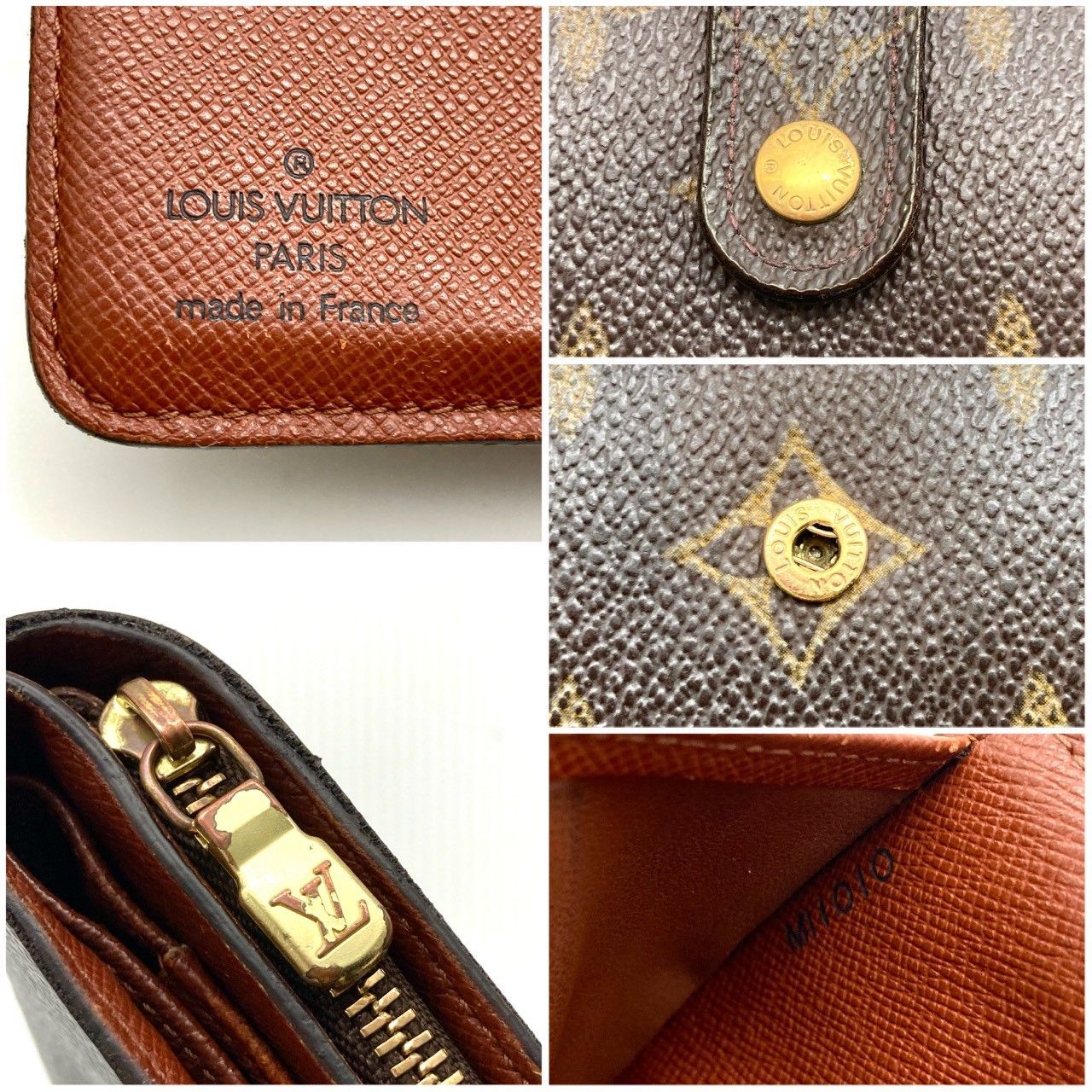 ルイヴィトン 二つ折り財布 コンパクトジップ モノグラム ブラウン 71222 ルイヴィトン 二つ折り財布 コンパクトジップ モノグラム ブラウン