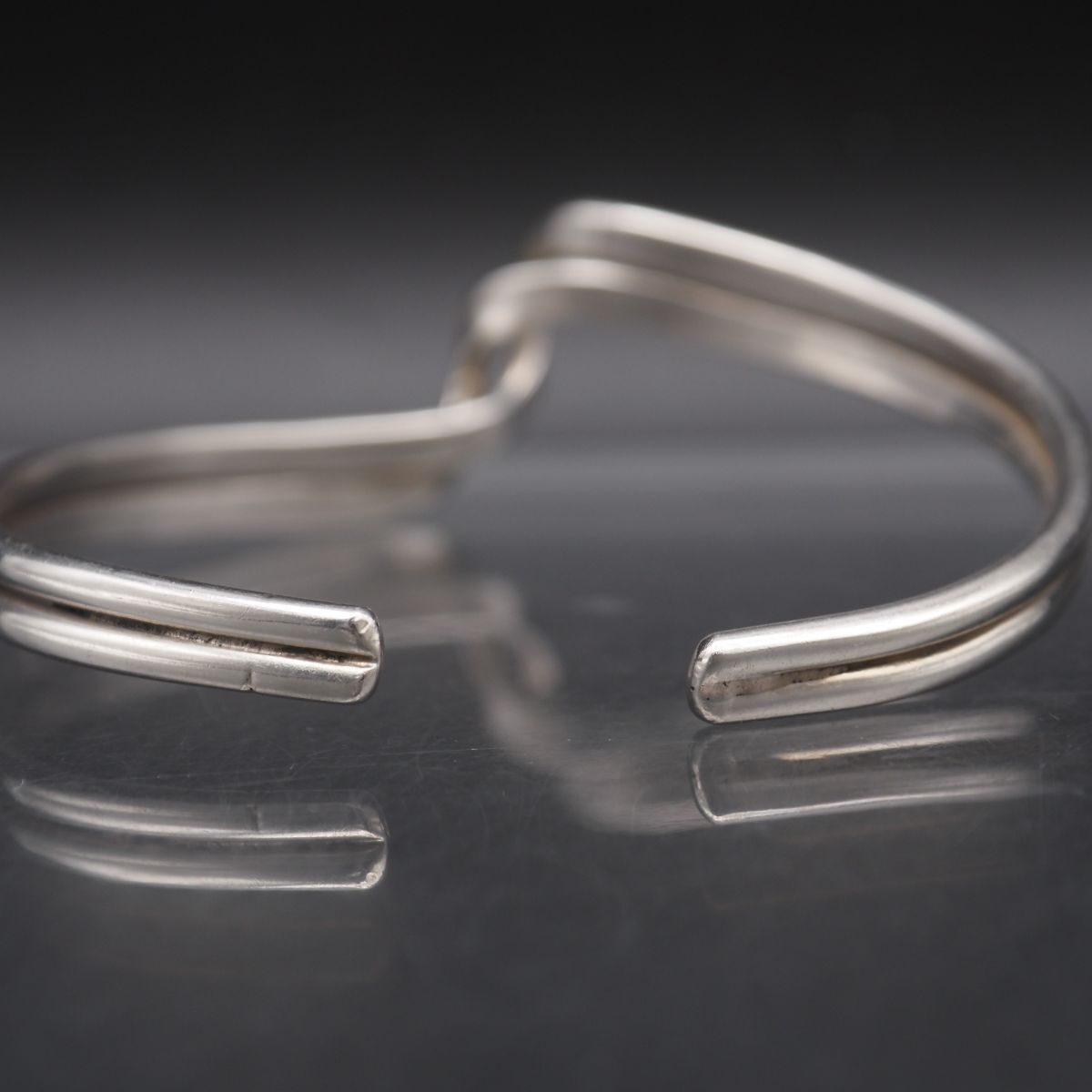 L495 ヴィンテージ 925 MEXICO刻印 バングル デザイン シルバー 腕輪