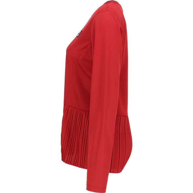 FILA フィラ ロングスリーブシャツ テニス ロングＴシャツウィメンズ (el0206-28a)、ボルドー