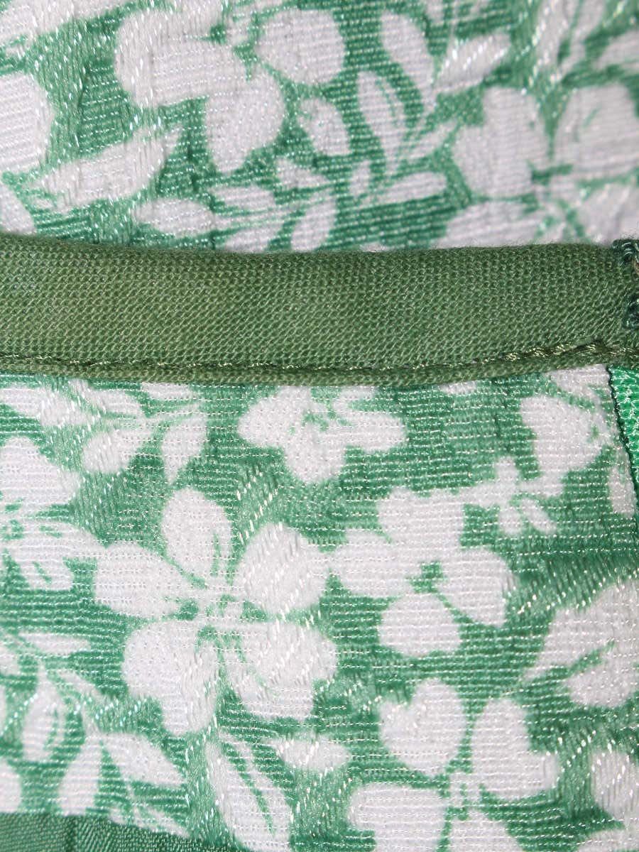 エムズグレイシー 111110 ワンピース 38 グリーン ジャガード フラワー