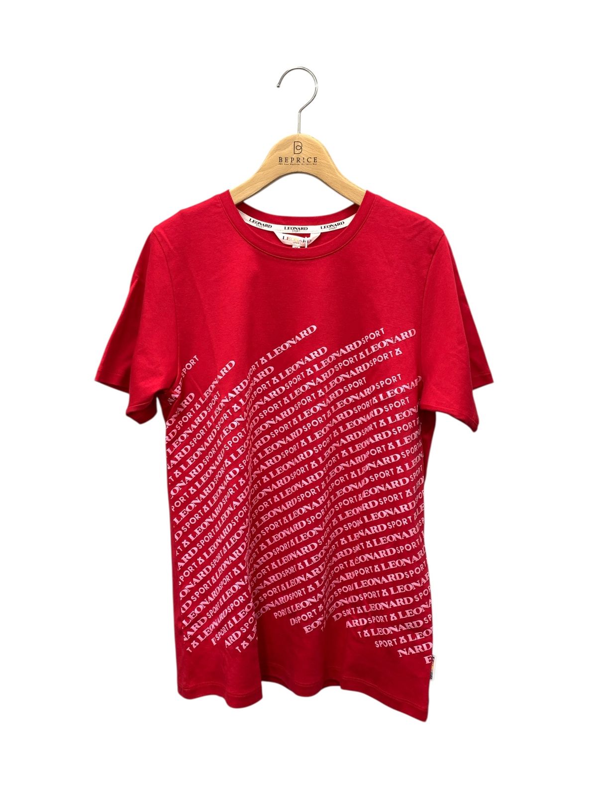 レオナールスポーツ 0548483 Tシャツ 38 レッド ロゴモチーフ