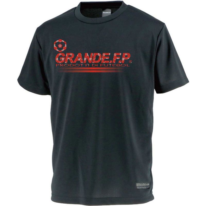 GRANDE.F.P(グランデエフピー) GRANDE.F.P プロトタイプ.モノグラム.プラクティスシャツ フットサル 半袖Ｔシャツ (gfph20035-0935)、(0935)ブラック×レッ