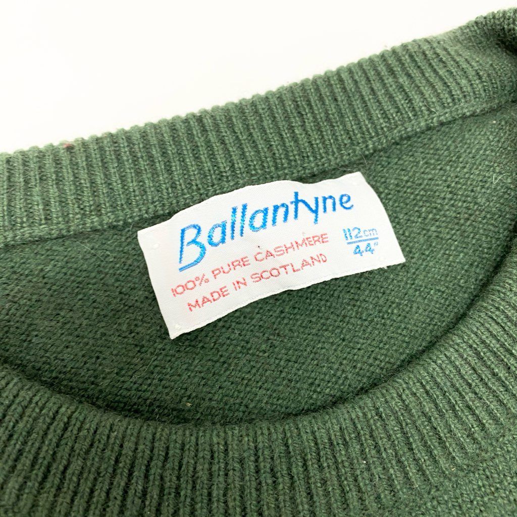 Ballantyne カシミヤニット スコットランド製 44 ボルドー 70s 5L22【美品】 BALLANTYNE バランタイン クルーネックセーター ニット