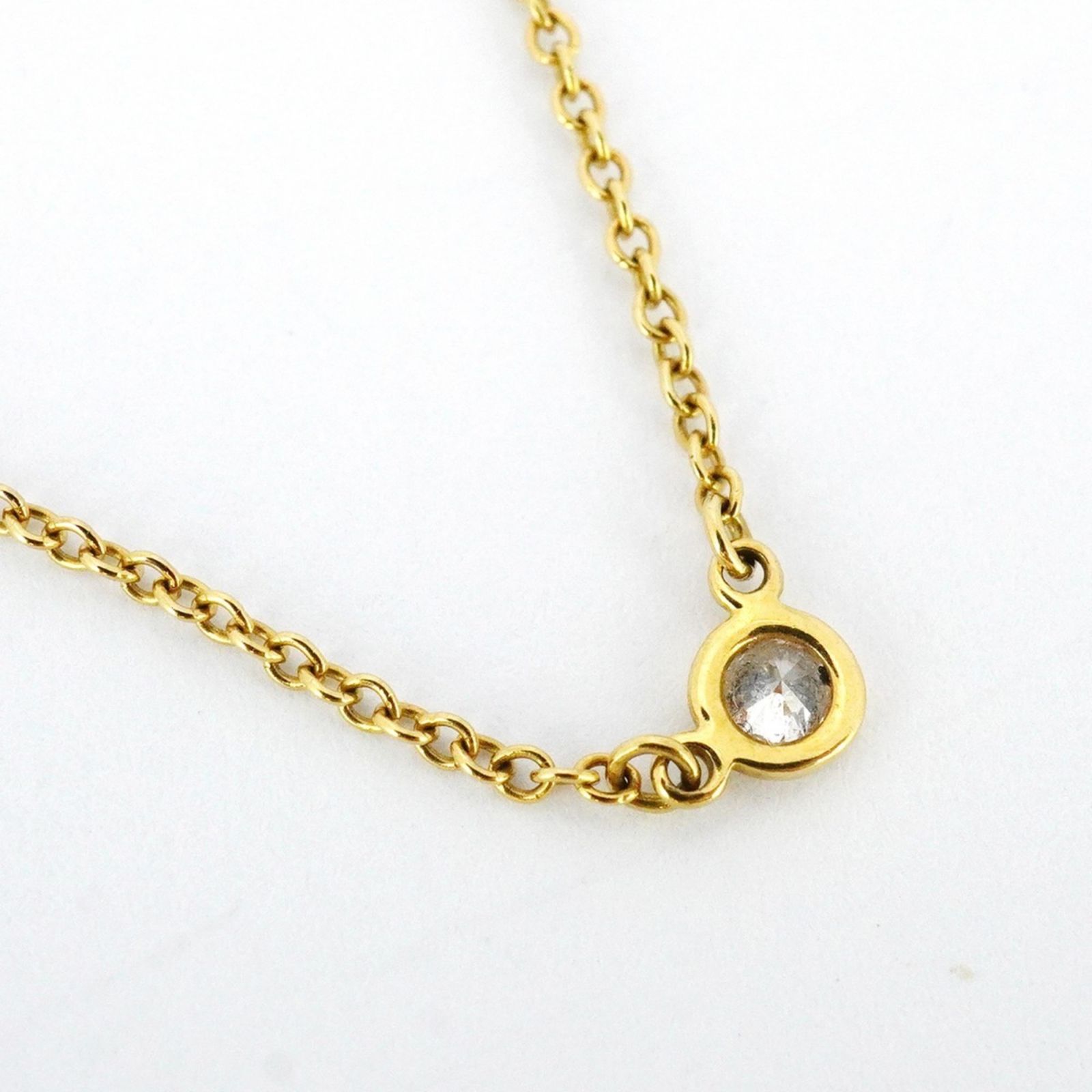 【極美品】♡K18ティファニーバイザヤードイエローゴールドダイヤモンド1P TIFFANY&Co.（ティファニー） バイザヤード 約0.12ct ネックレス 18金