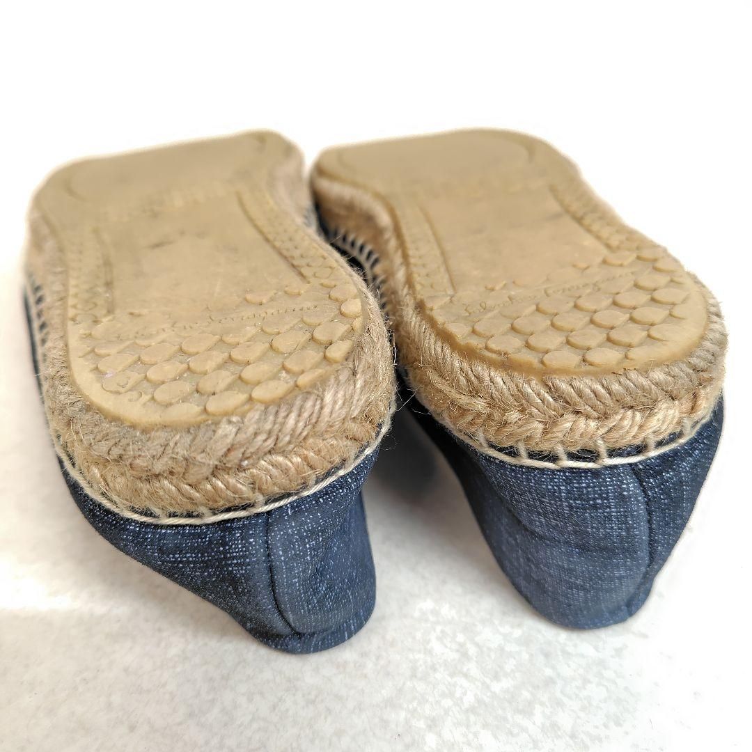 美品 Salvatore Ferragamo フェラガモ フラットシューズ 5M