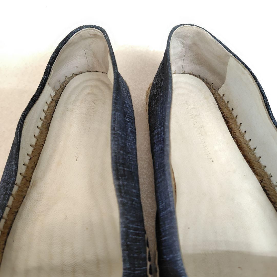 美品 Salvatore Ferragamo フェラガモ フラットシューズ 5M