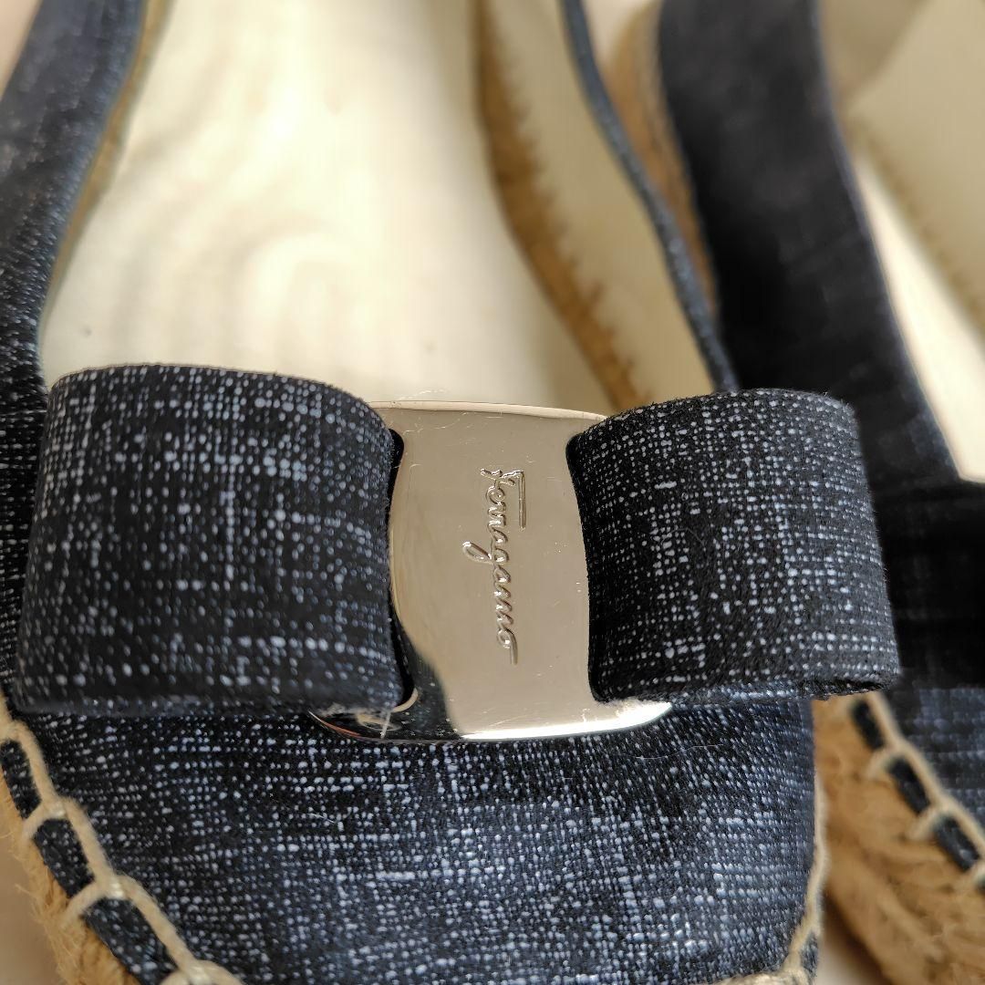 美品 Salvatore Ferragamo フェラガモ フラットシューズ 5M