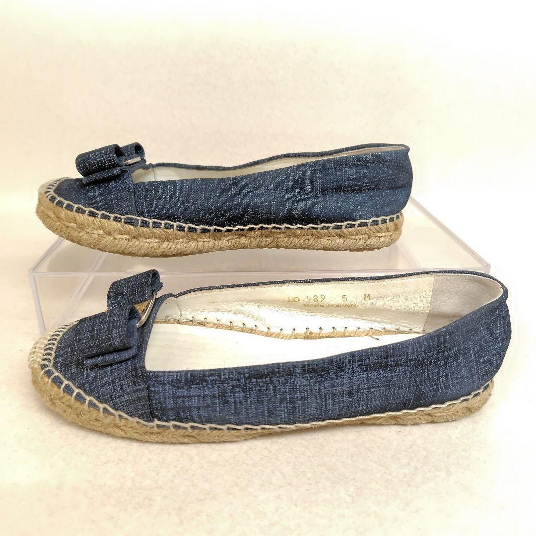 美品 Salvatore Ferragamo フェラガモ フラットシューズ 5M