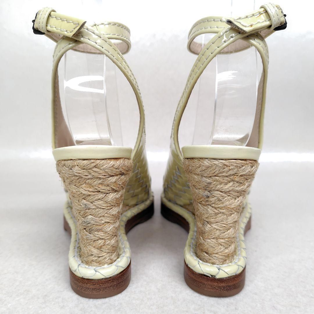 ★使用感少なめ★ボッテガ サンダル 35 イントレ ウエッジ エナメル 使用感少なめ美品 Bottega Veneta ボッテガヴェネタ サンダル 35