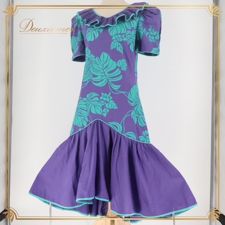 【日本製 フラダンス衣装】パープル ALOHA STANDARDS ワンピース 日本製 フラダンス衣装】パープル ALOHA STANDARDS ワンピース 美品