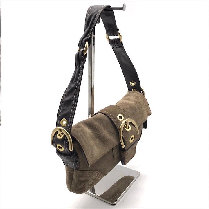 良品 COACH コーチ ワンショルダー バッグ 肩掛け スエード レザー 
