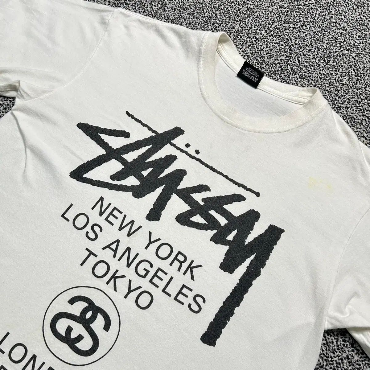 STUSSY ステューシー 白 ワールドツアー 半袖T WORLD TEE TOUR Tシャツ 