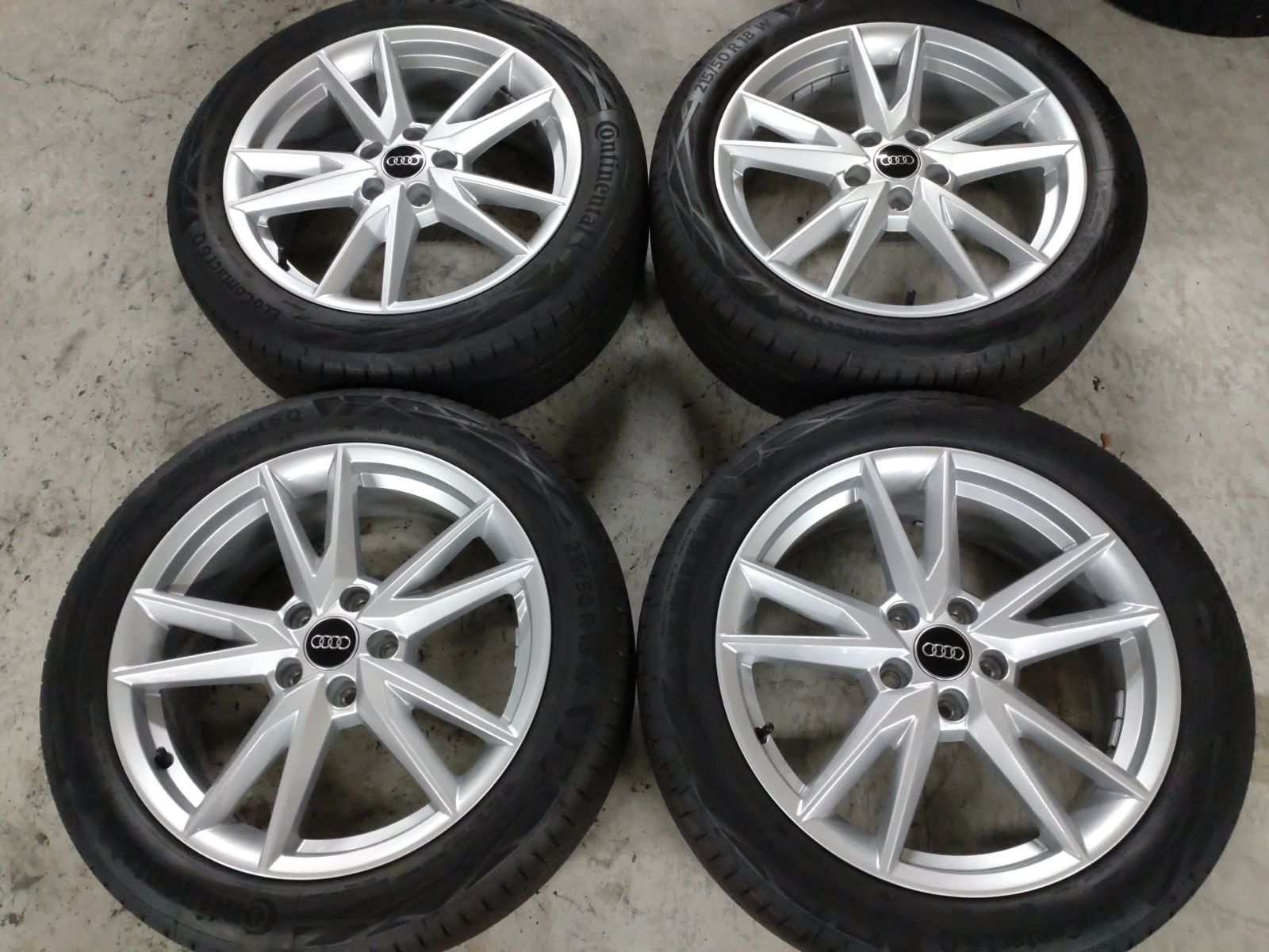 美品　アウディ　Q2　純正ホイール 　18インチ　18×7.0J+45　112-5H ＆コンチネンタル　EcoContact6Q　215/50R18　4本