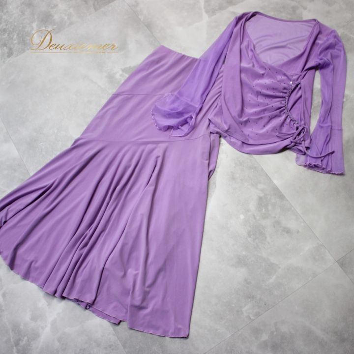 社交ダンス 衣装 スタンダード 上下セット ツーピース レッスンウェア