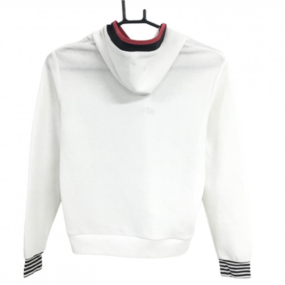 超美品】アルチビオ 長袖ハイネックシャツ 白 凹凸織生地 パーカー風