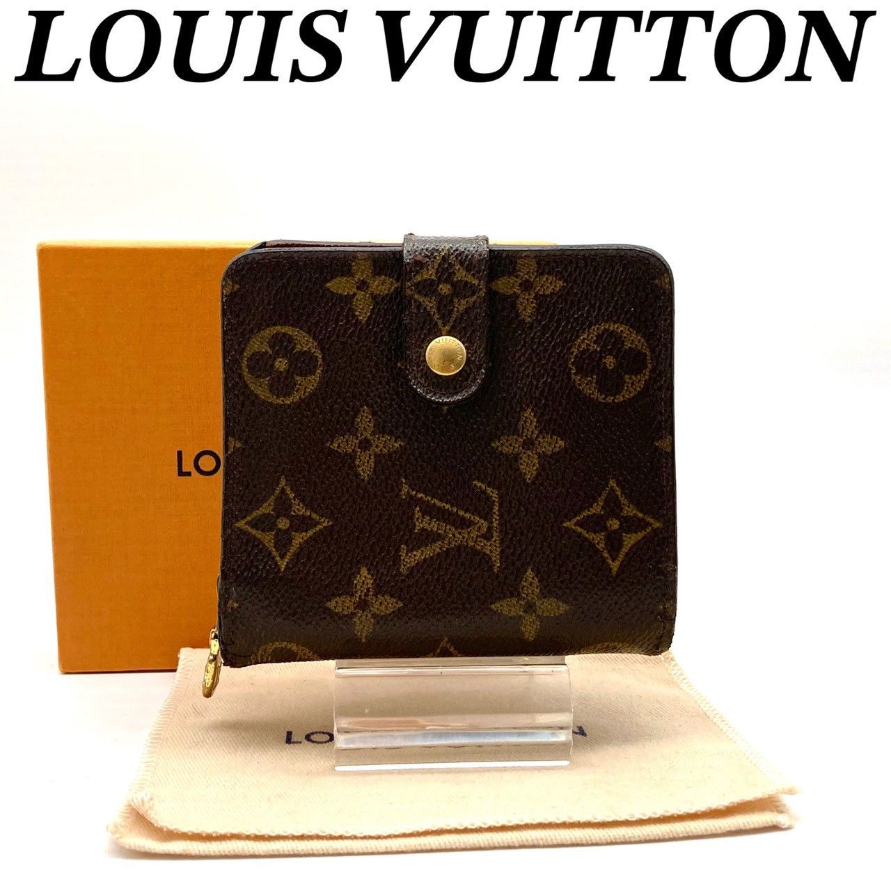 ルイヴィトン 二つ折り財布 コンパクトジップ モノグラム ブラウン 71222 ルイヴィトン 売れ筋 二つ折り財布 コンパクトジップ モノグラム