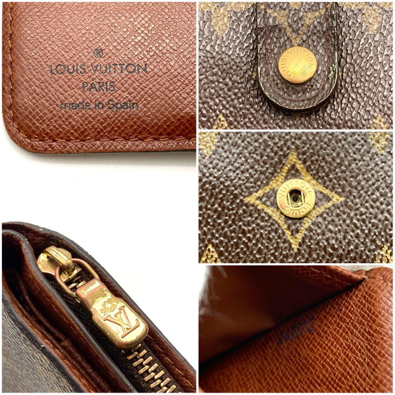 ルイヴィトン 二つ折り財布 コンパクトジップ モノグラム ブラウン 71222 ルイヴィトン 売れ筋 二つ折り財布 コンパクトジップ モノグラム