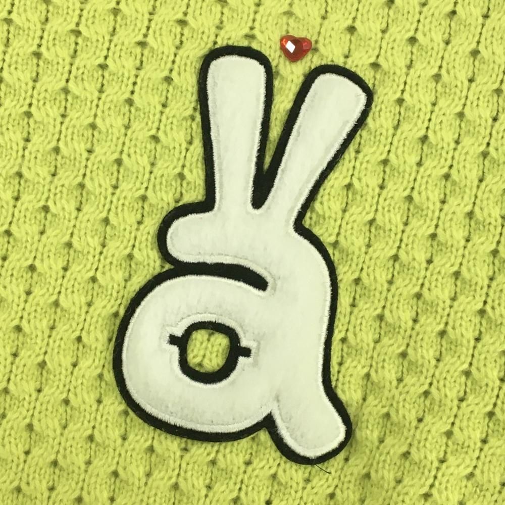 アルチビオ タートルネックセーター グリーンイエロー 身頃ケーブル