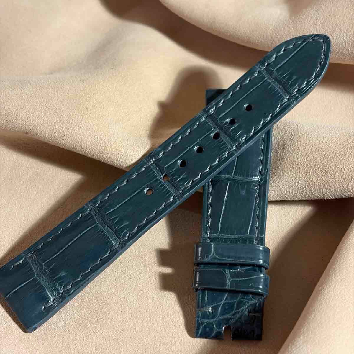 cro-1985 クロコダイル 腕時計 ベルト ブルーグレー (ラグ幅21 mm