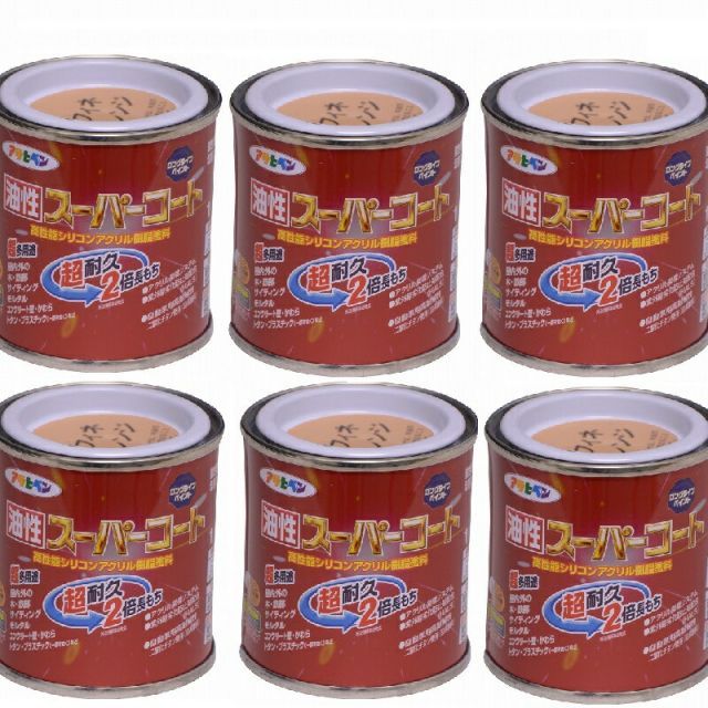 アサヒペン 油性スーパーコート １／１２Ｌ ラフィネオレンジ 6缶セット
