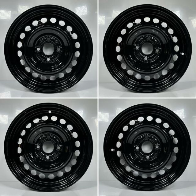 美品 フィット GP5 GR3 純正 鉄ホイール×4本セット 黒 防錆艶塗装済み 15インチ 6J 4穴 PCD100 +50 ハブ径56 42700-T5B-N02 T5B 管理33539