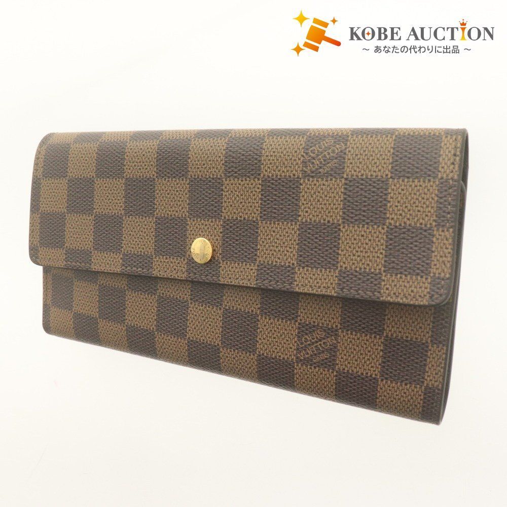 □ LOUIS VUITTON ルイ・ヴィトン 長財布 三つ折り ダミエ