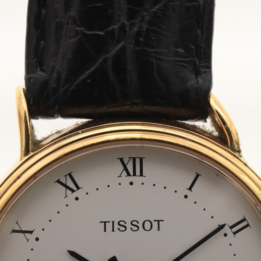 □ TISSOT ティソ 腕時計 C282K クォーツ 電池式 文字盤 ゴールド