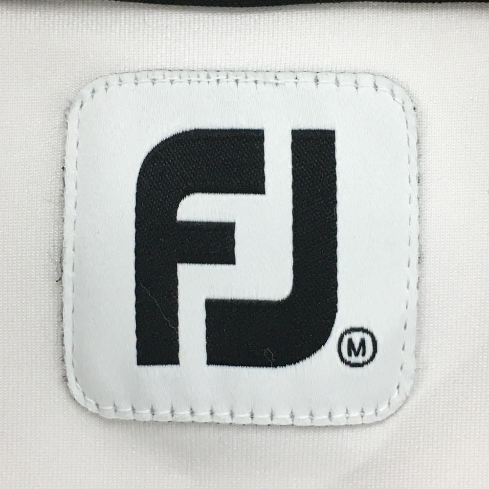 フットジョイ ジャケットブルゾン 白 ロゴ刺しゅう ジップポケット