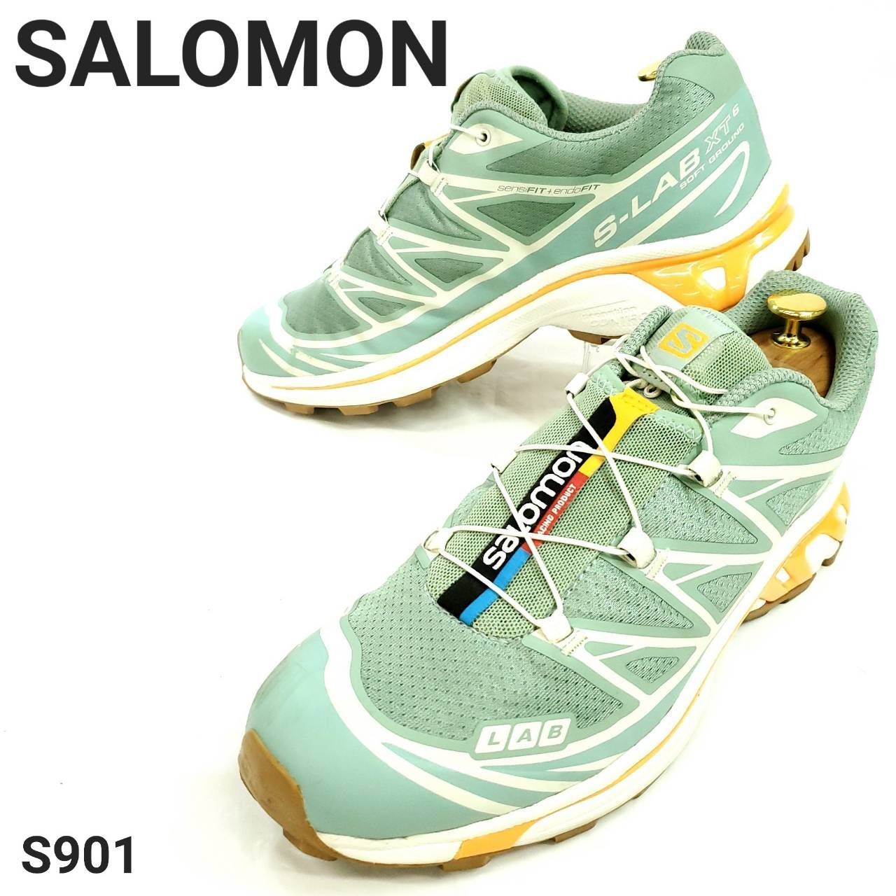 サロモン スニーカー XT-6 S-LAB TPUフィルム×メッシュ 軽量 グリーン系 27