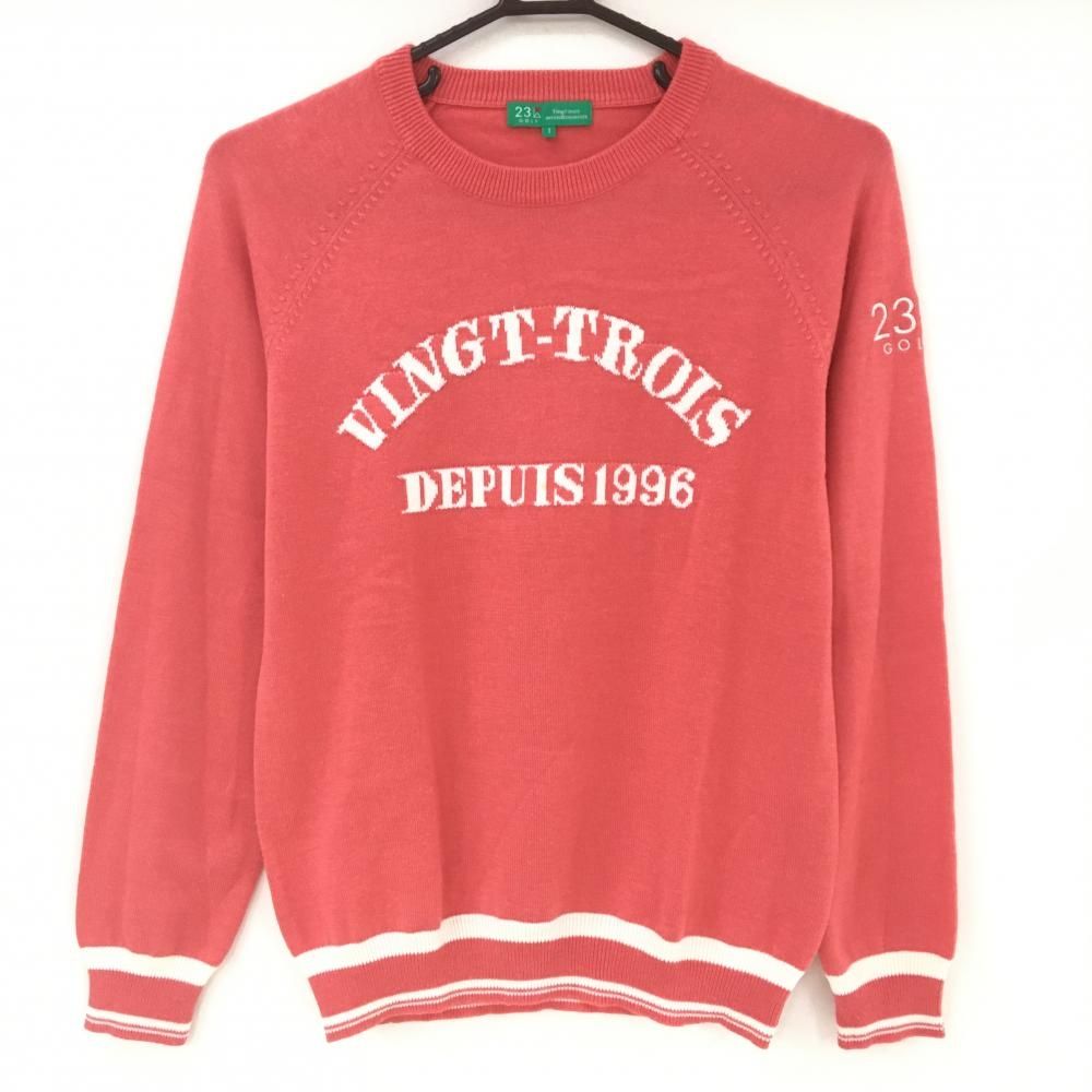 新品相当】and per se アンパスィ 刺繍 レッドセーター 新品相当】and