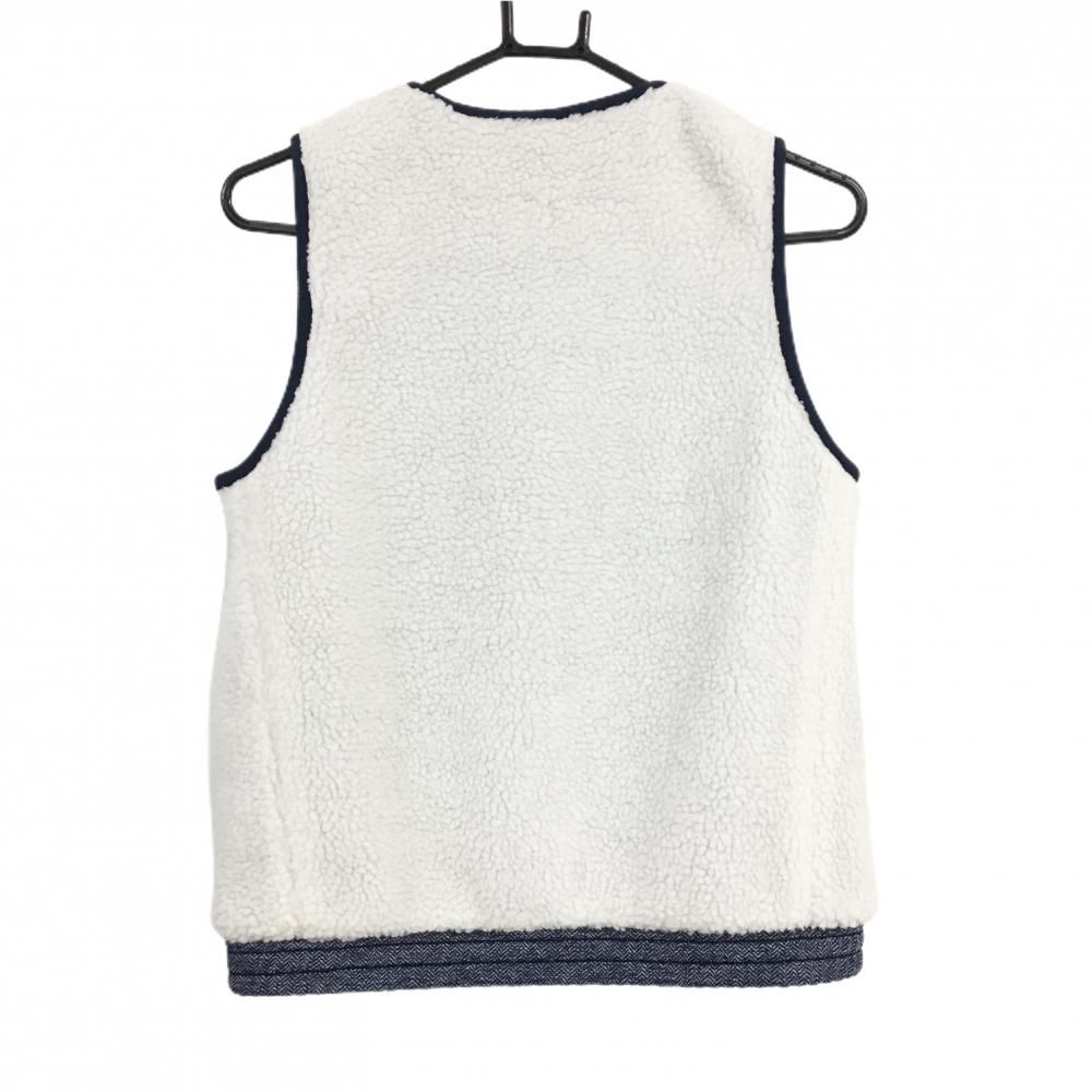 超美品】アディダス リバーシブルアウターベスト ネイビー×白 一部地